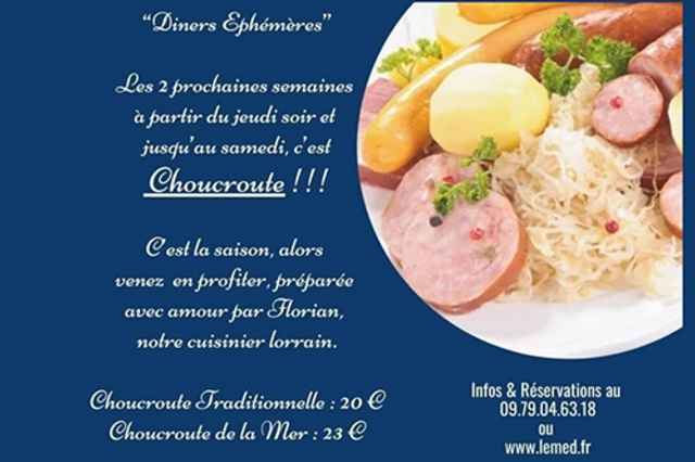 Le Méditerranée Perpignan : choucroute dans les dîners éphémères