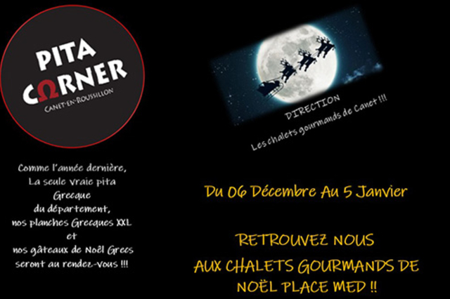 Pita Corner Canet, restaurant grec présent au marché de Noël !