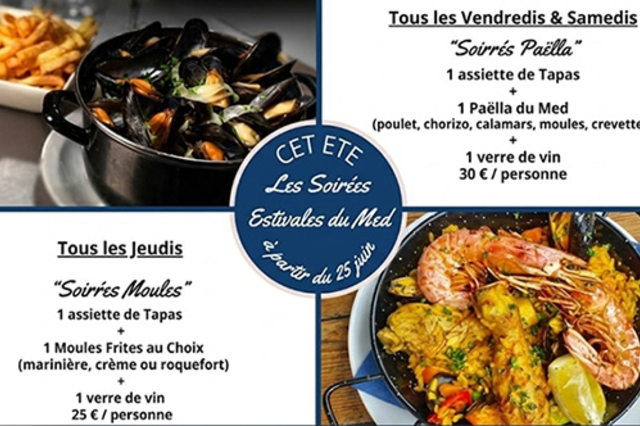 Soirées Moules et Paëlla à Perpignan – Restaurant Le Méditerranée Perpignan