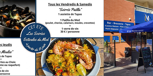 Soirées Moules et Paëlla à Perpignan – Restaurant Le Méditerranée Perpignan