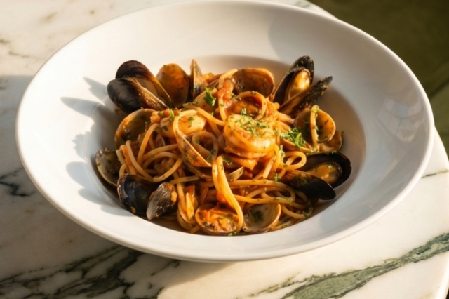 Pâtes aux fruits de mer chez Spaghetteri'Aldo Perpignan 