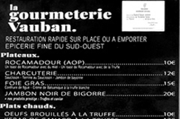 Carte de la Gourmeterie Vauban à Peprignan Carte de la Gourmeterie Vauban à Peprignan