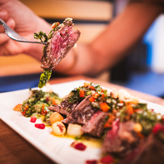 RESTAURANT TERRE MER BRASSERIE LE MEDITERRANEE PERPIGNAN - BEOUF EN TATAKI